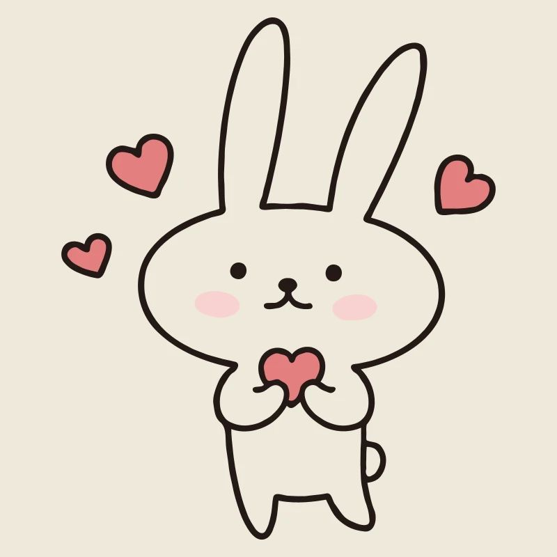 Lapin mignon avec des cœurs : Mignon à tomber amoureux !
