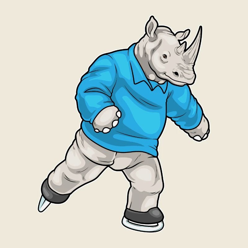 Nashorn Eislaufen Schlittschuhe