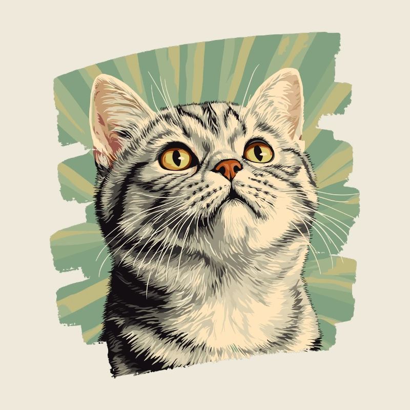 Chat British Shorthair Retro