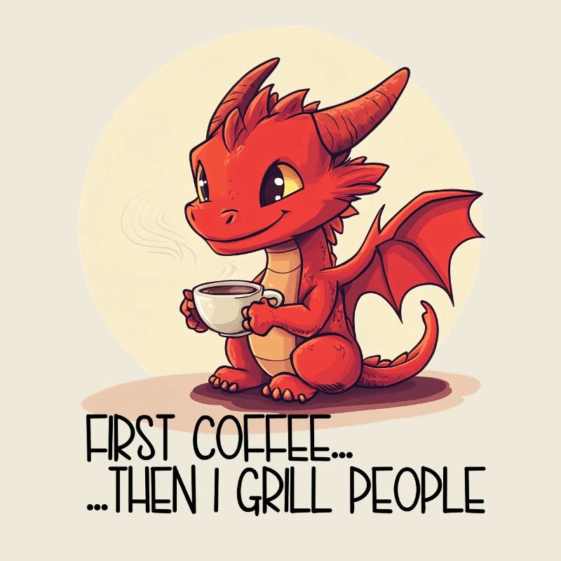 First Coffee Then We Grill People – Baby Drache