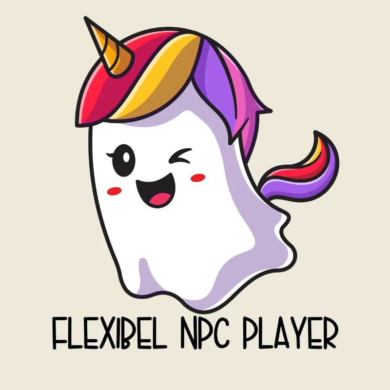 Flexible NPC Player – Colorful Unicorn Ghost