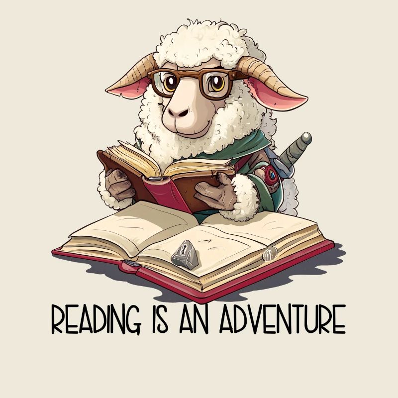 Reading Is An Adventure – Knight Sheep Cartoon