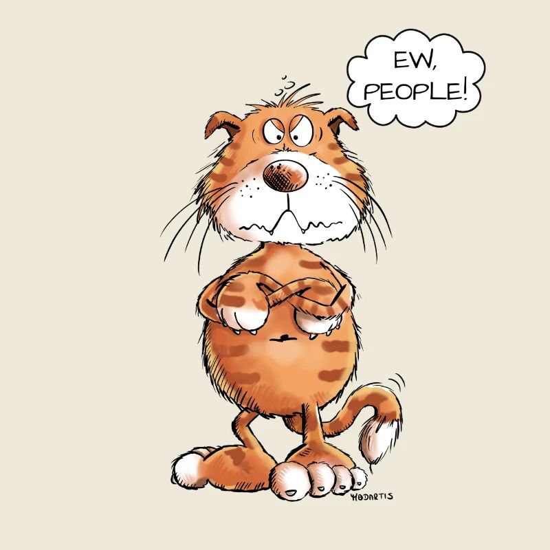 Mürrische Ew People Rote Katze Spruch Katzen