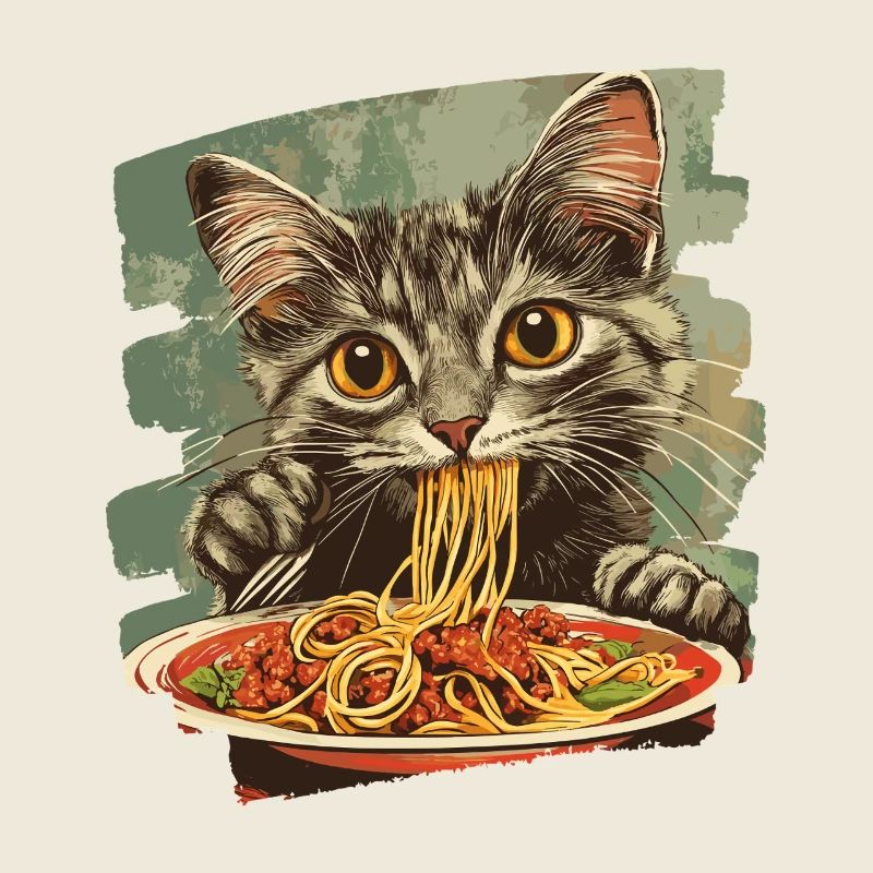 Nouilles pour chat rétro