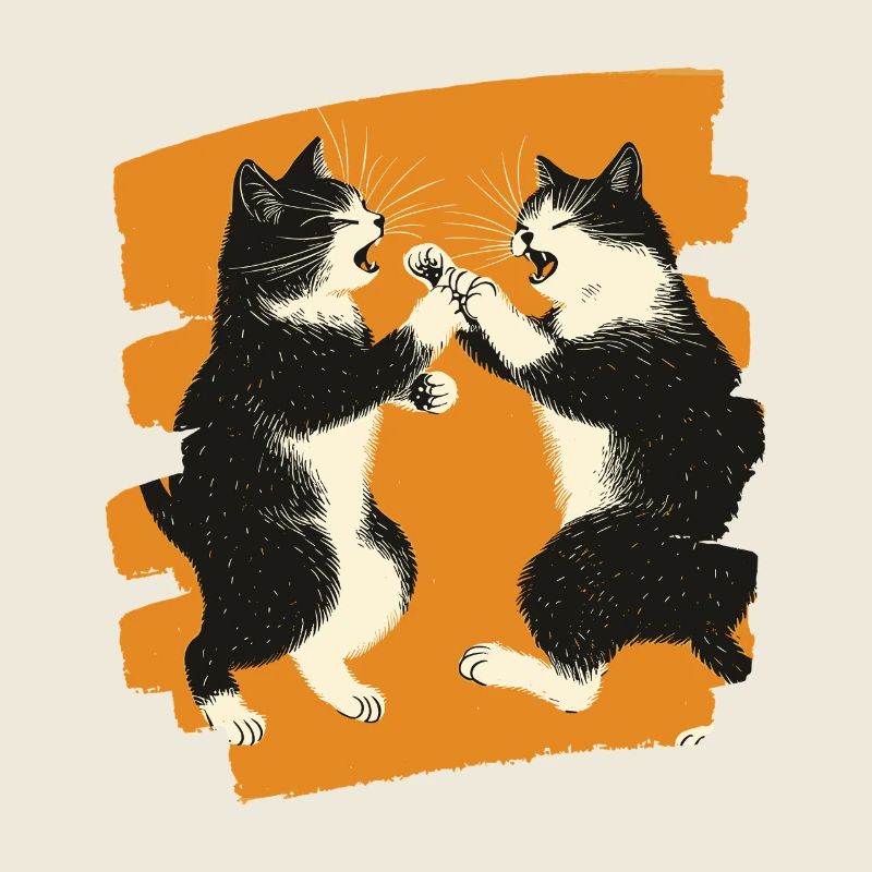 Japanese Cats Fight