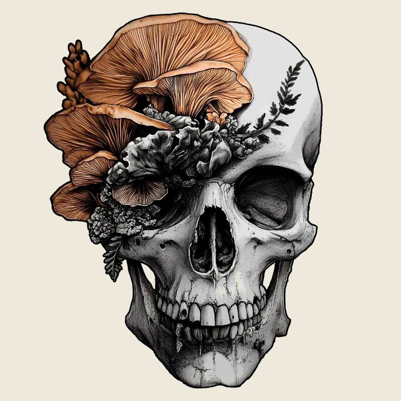 Totenkopf Pilze Botanisch Gothic Surreal Künstlerisch