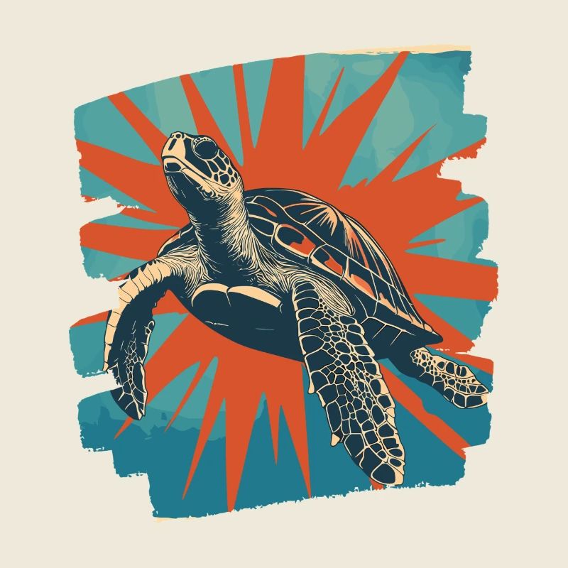 Tortue de mer rétro