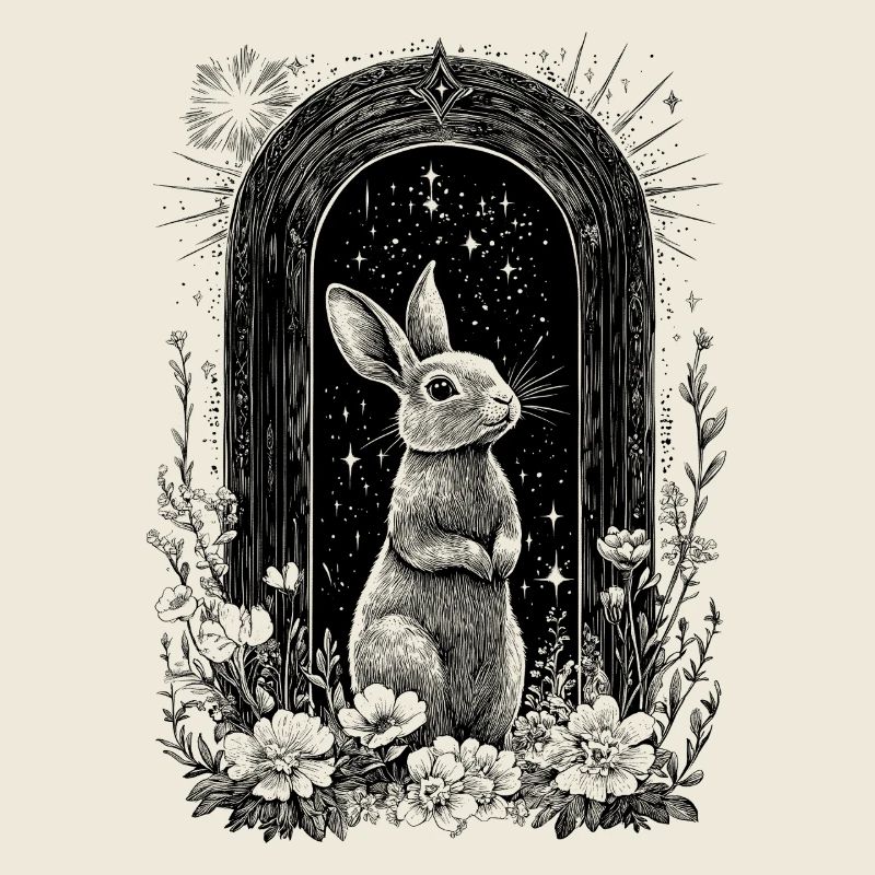 Bunny Motif Boho Bunny Spring Bohemian Cottagecore