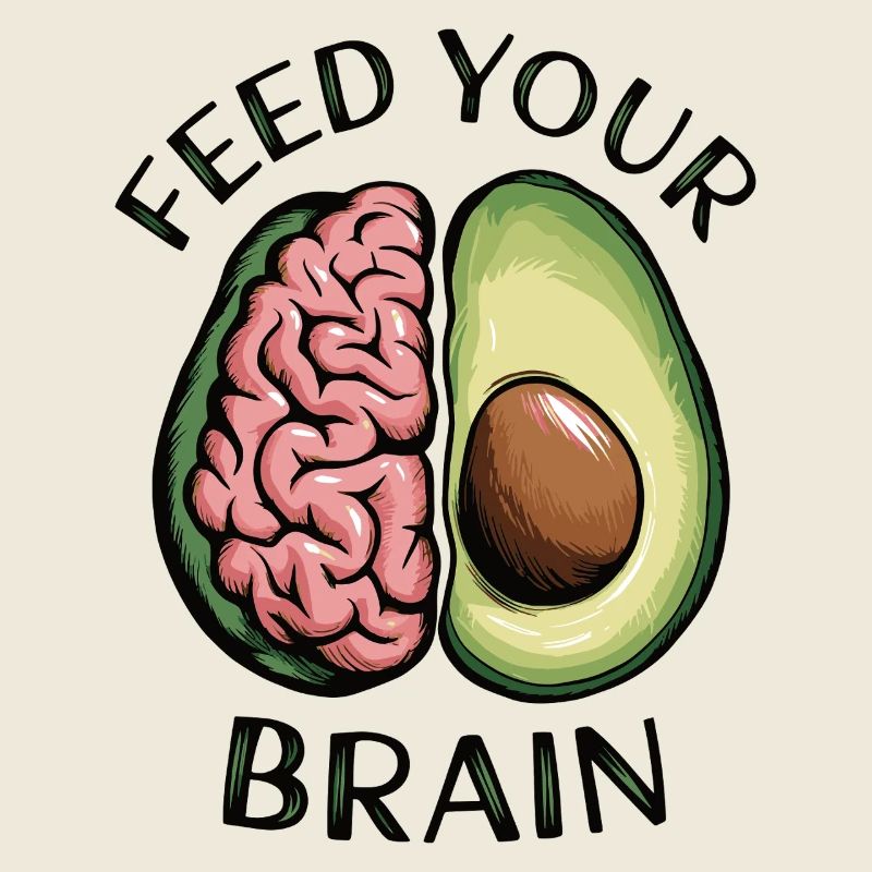 Füttern Sie Ihr Gehirn Avocado Illustration