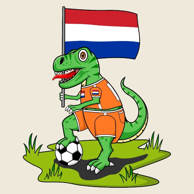 Holland Flagge Dinosaurier Rex Fußball 