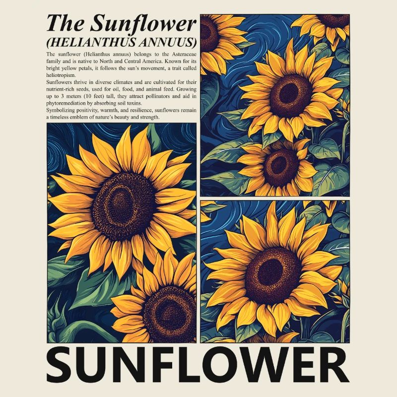 Fleurs de tournesol Botanique d’été Nature Cadeau