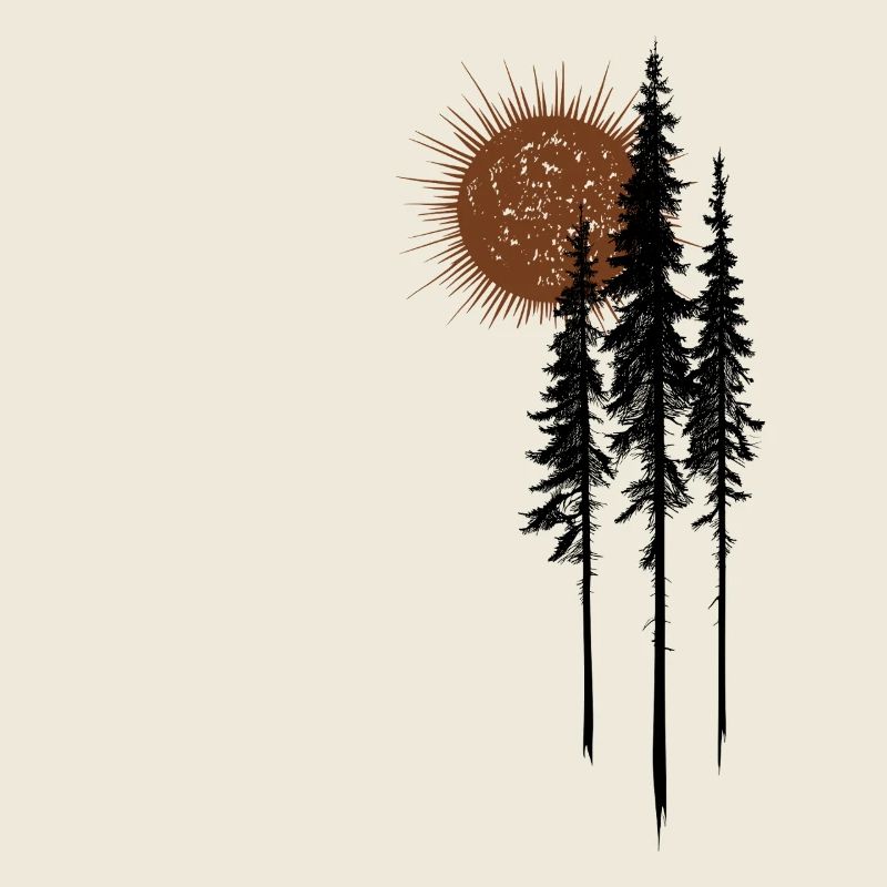 Sun Fir Forest Nature Minimalist Gift