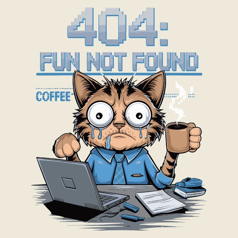 404 Fun Not Found - Drôle de chat café travail Meme