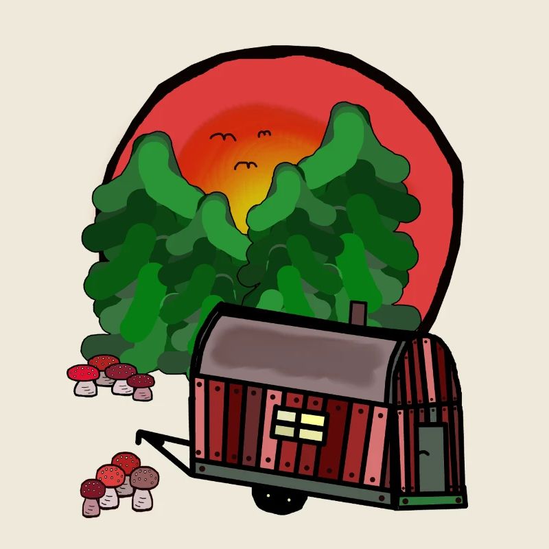 Construction Trailer Nature Ready for Holiday Camping Camping