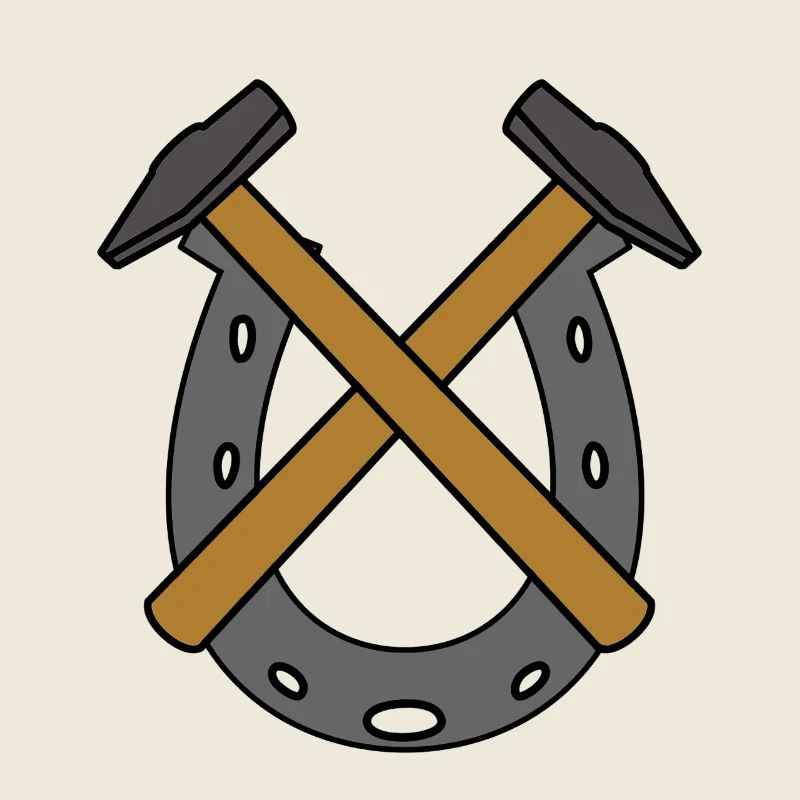 Métiers de forgeron de marteau en fer à cheval