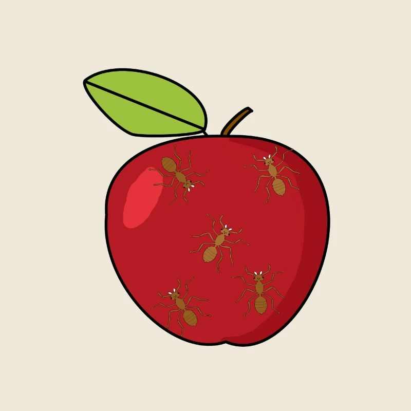 Pomme Fruit Jardin Fourmis Insectes Insecte