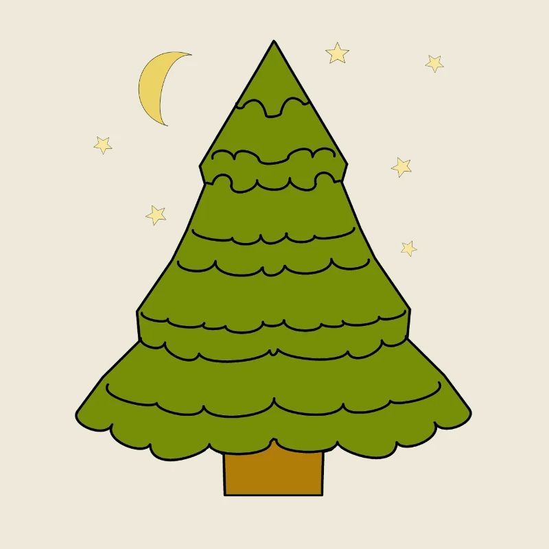 Conifer, Forest, Tree, Fir, Fir, Nature, Moon