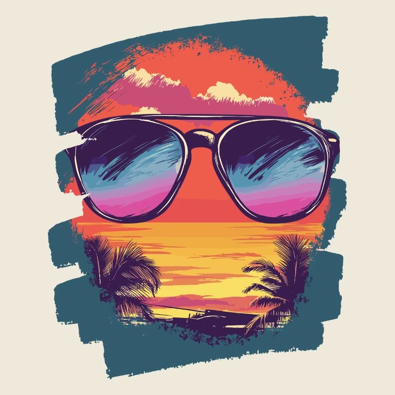 Sonnenbrille Sommer Palmen