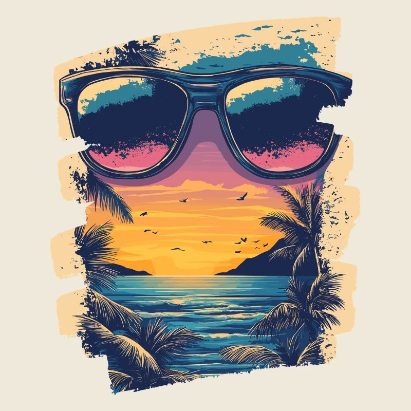 Sonnenbrille Sommer Palmen