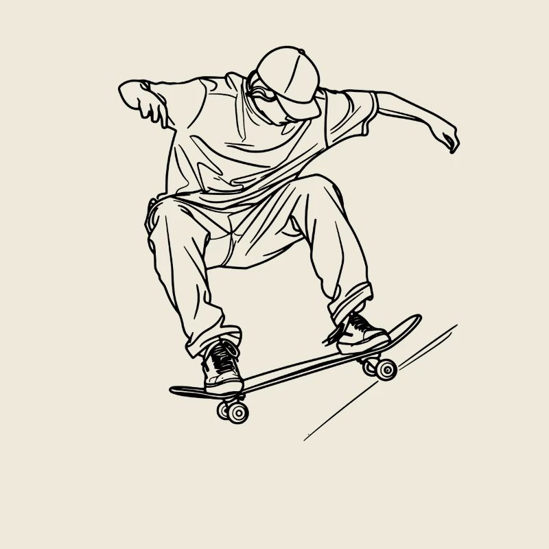 Skateboard garçon dessin