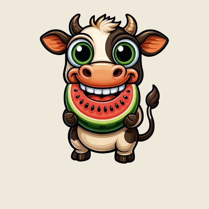 Vache taureau aux fruits d’été pastèque