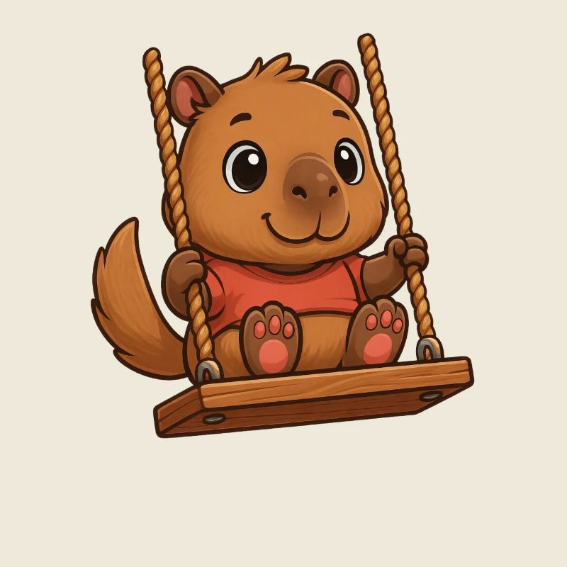 Cute Capybara Capybara Cartoon Swing