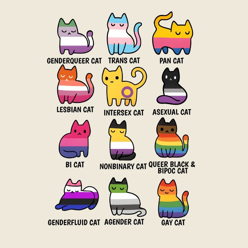 Mignon Chat LGBT Rétro Chat Fierté et Égalité
