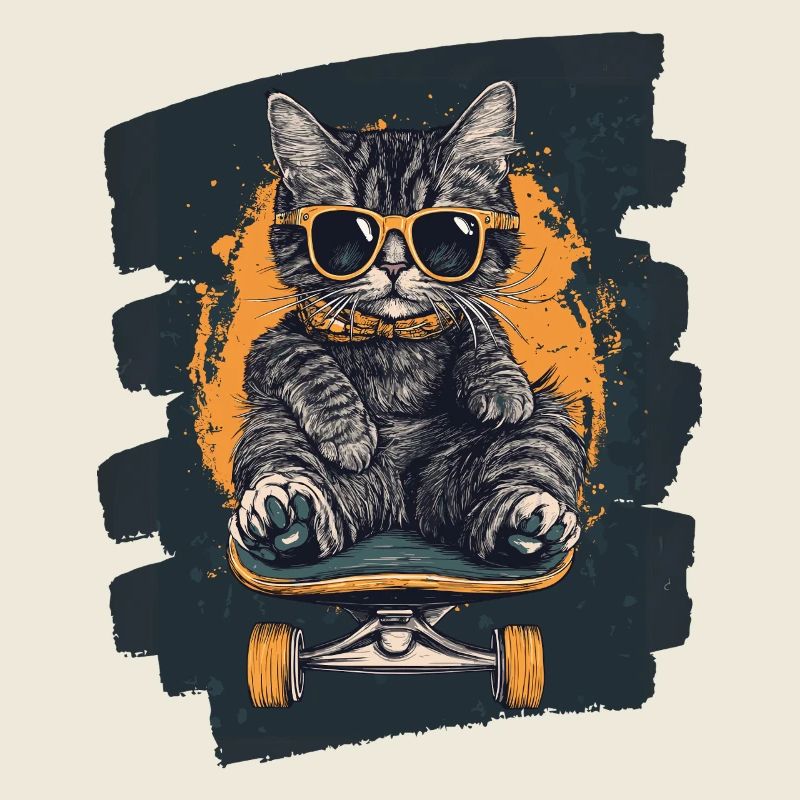Cat on skateboard
