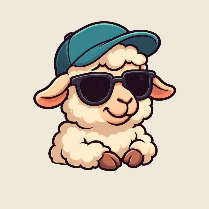 Cooles Schaf Lamm mit Sonnenbrille Freude Sommer