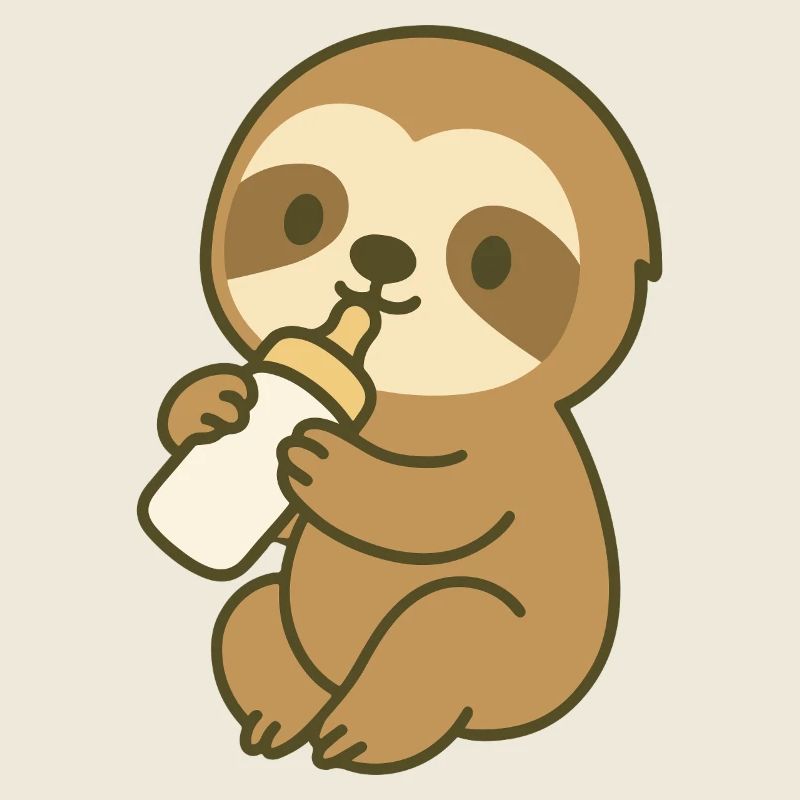 Bottle Time Sloth - Bébé paresseux avec biberon