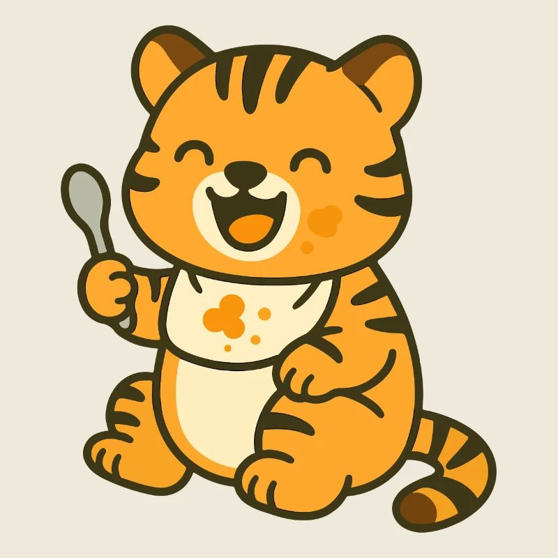 Mahlzeit mit Tigerbaby