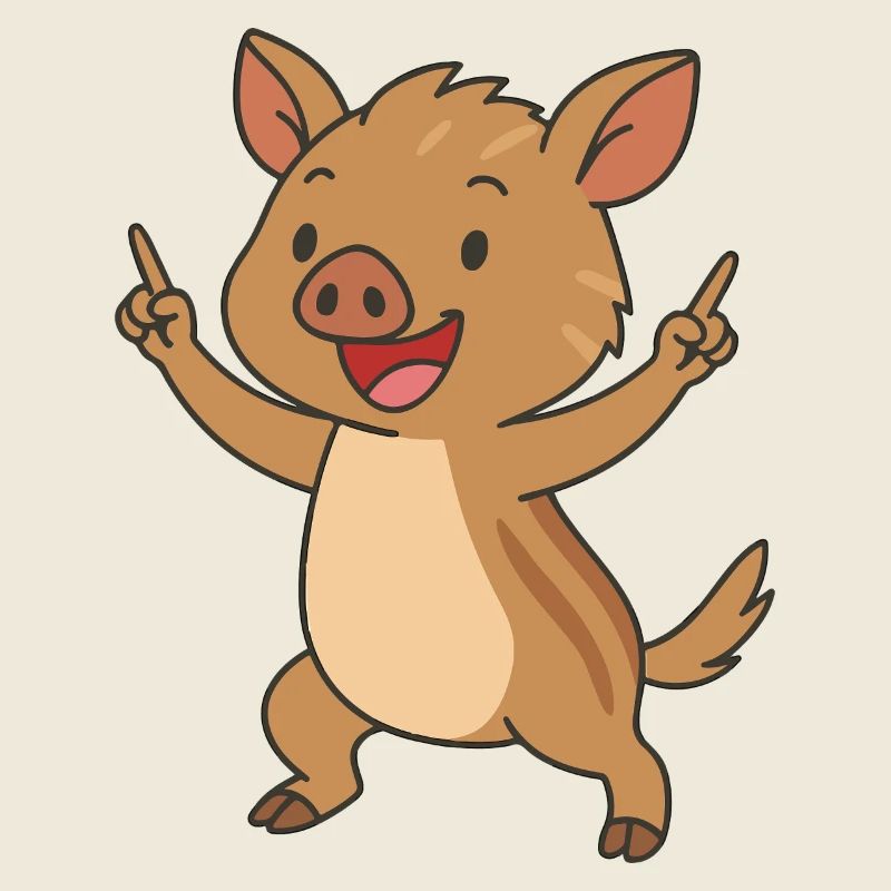 Funny Boar Freshman Cartoon