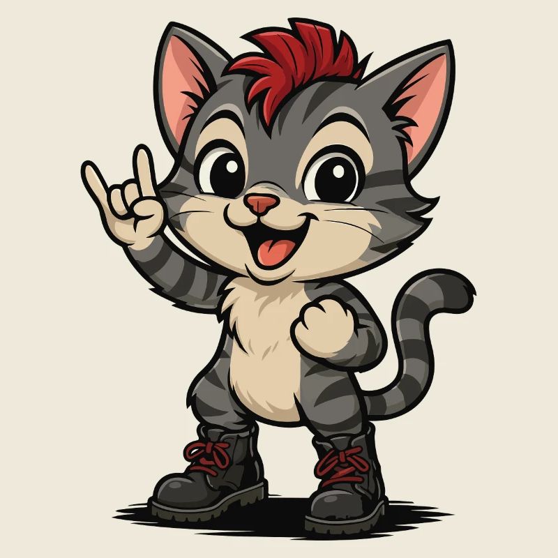 Punk Rock Chaton avec Bottes