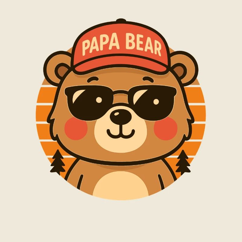 Papa Bear Cuddly Bear Daddy Retro