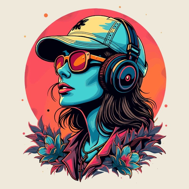DJane futuriste avec casque