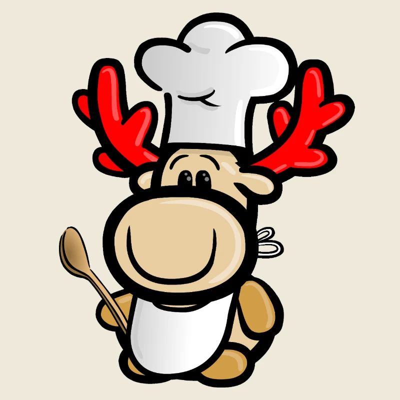 Renne Elmondo en cuisinier avec un tablier de chef