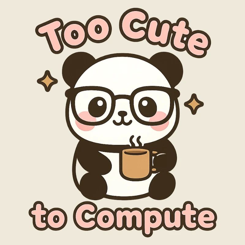 Süßer Panda mit Brille und Kaffeetasse