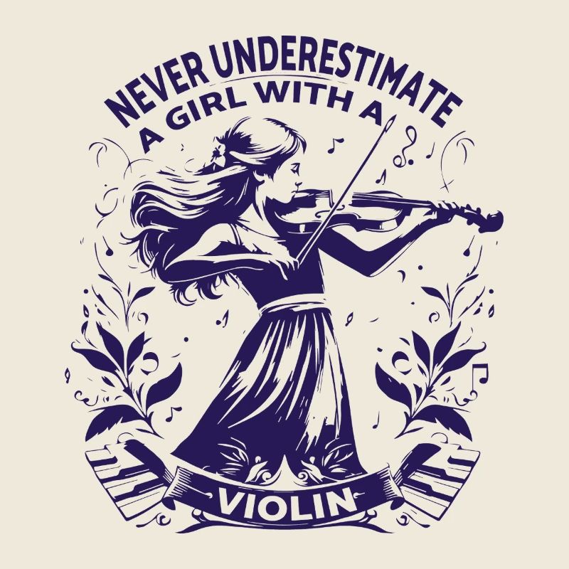 Fille jouant du violon avec citation d’autonomisation