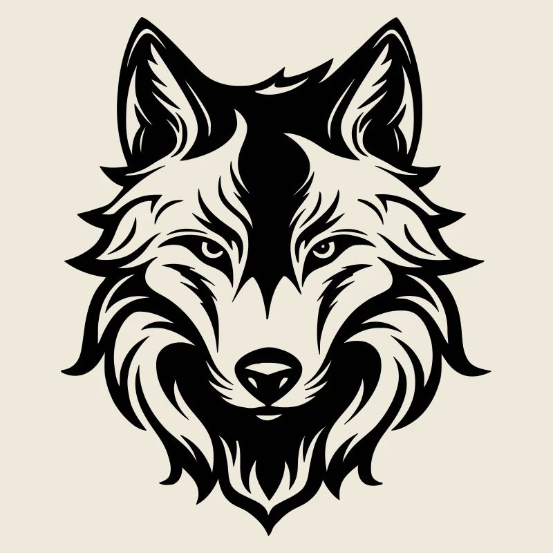 Conception de la silhouette de loup majestueux