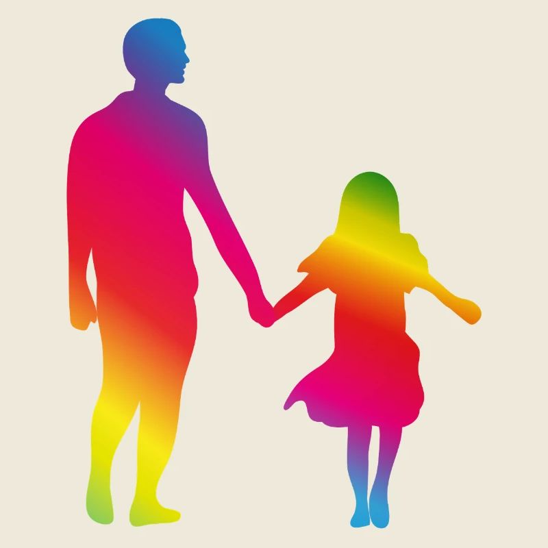 Père et fille main dans la main