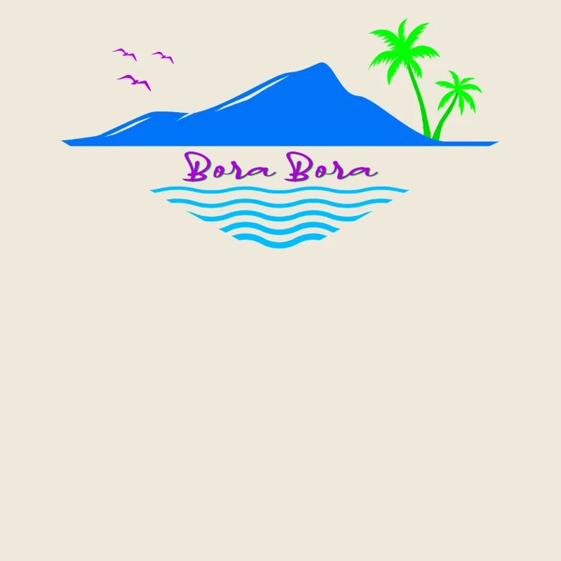 Bora Bora Palm Trees Island Sea Dream Beach Souvenir