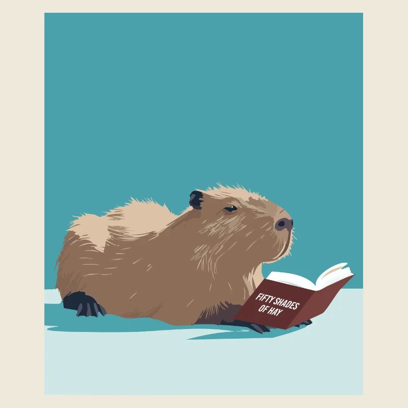 Lecture de capybara – Funny Booktok Design