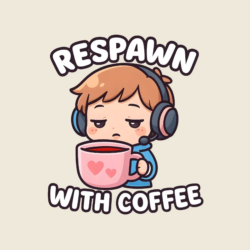 Respawn mit Kaffee – Gamer Kawaii