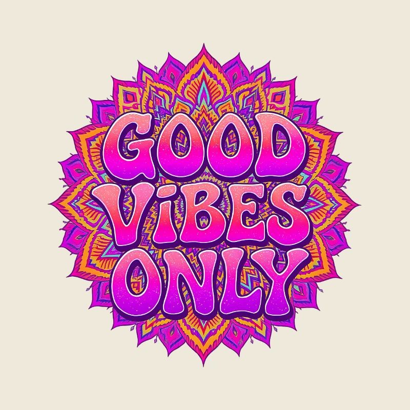 Positive Energy Mandala Retro Boho Art