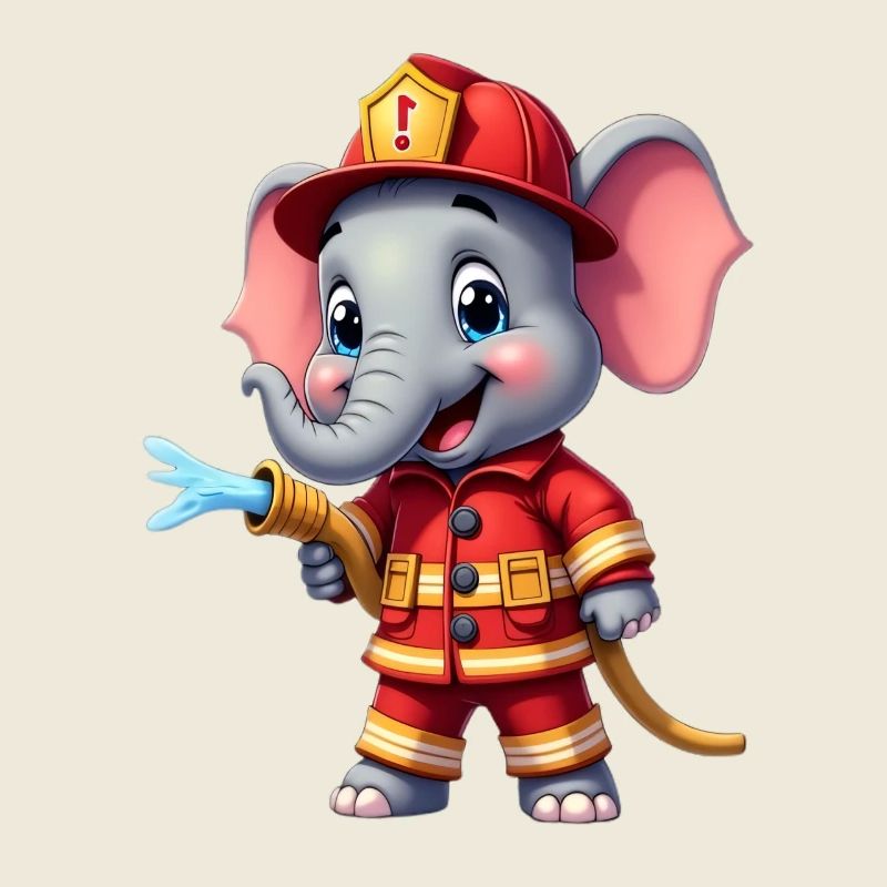 Little Fire Brigade Elephant Character
