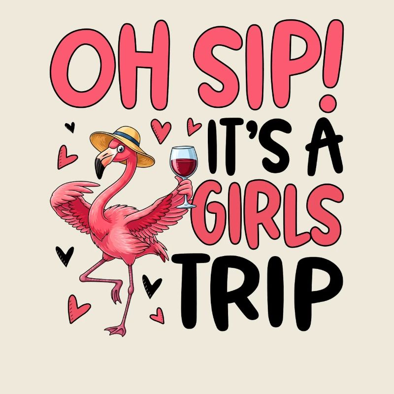 Pink Flamingo Drinking Fun Design