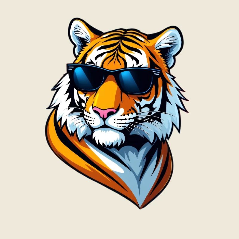 Cool Tiger mit Sonnenbrille