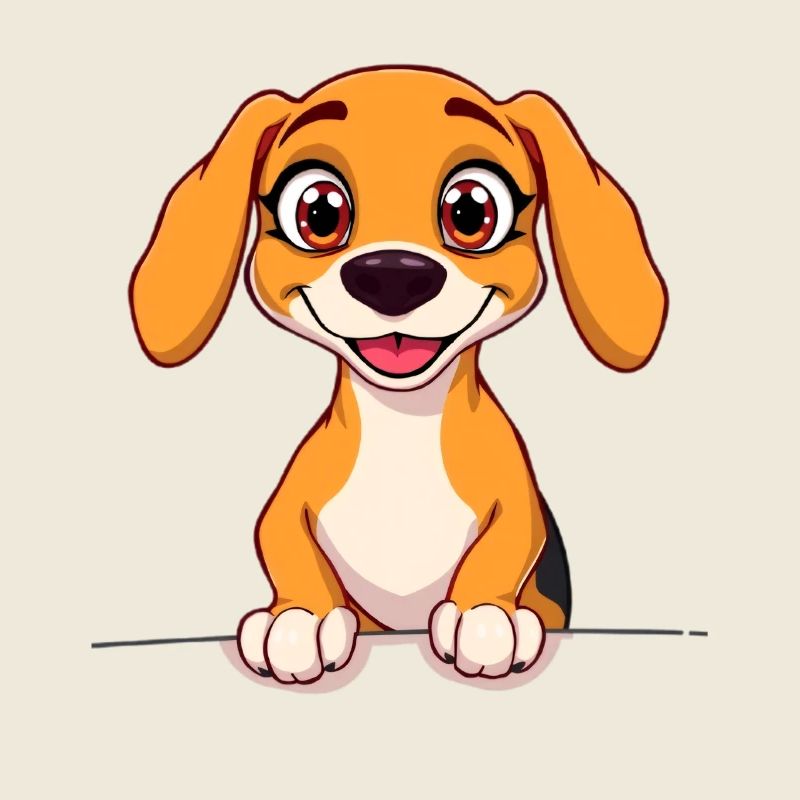 Charm chiot heureux de style dessin animé