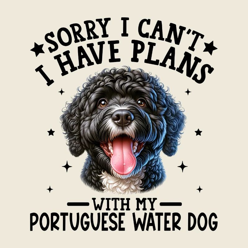 Chien vif à poil bouclé noir et blanc