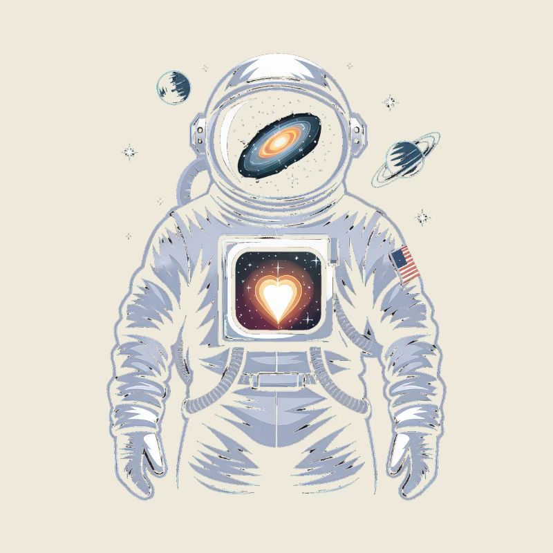 Conception d’astronaute de cœur de l’espace
